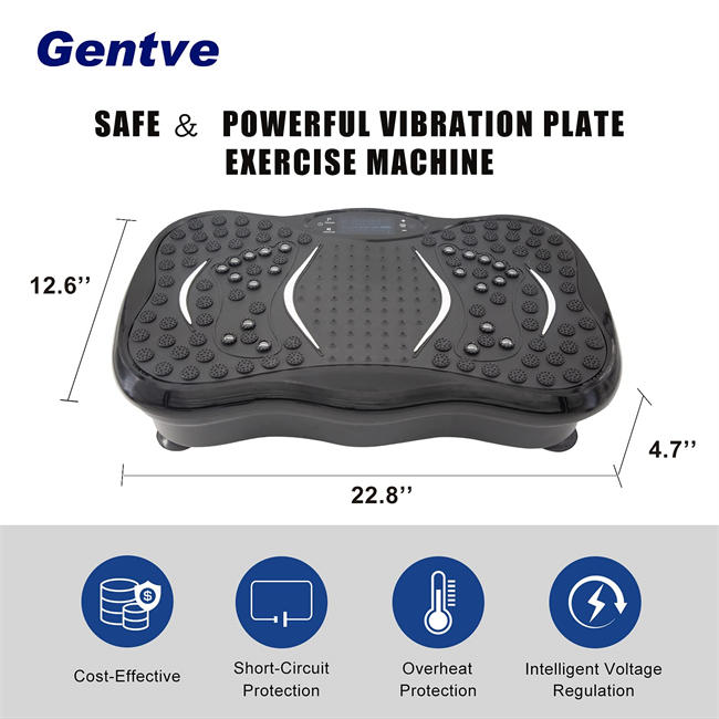 Vibration Plate Exercise Machine - Whole Body Workout Machine ，Fitness Vibration Platform Machine for Weight Loss & Foots Massage with Loop Bands + Bluetooth + Remote, 99 Levels