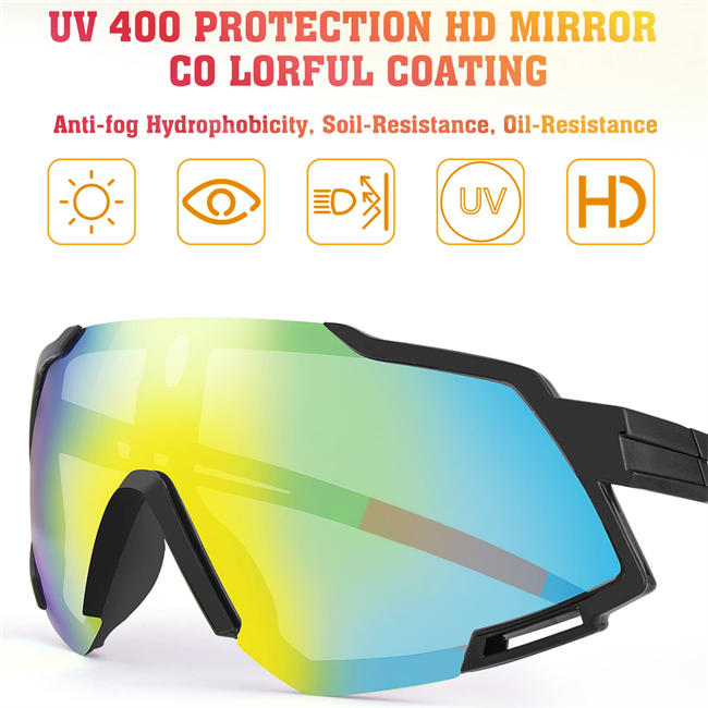 Cycling Glasses, Polarized Sports Sunglasses for Men Women, Fashion Baseball Ski Driving Hiking Golf Bicycle Sunglasses